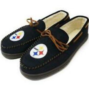 NFL Pittsburgh Steelers Men's Colored Moccasin Hard Slippers-New SZ S 7/8